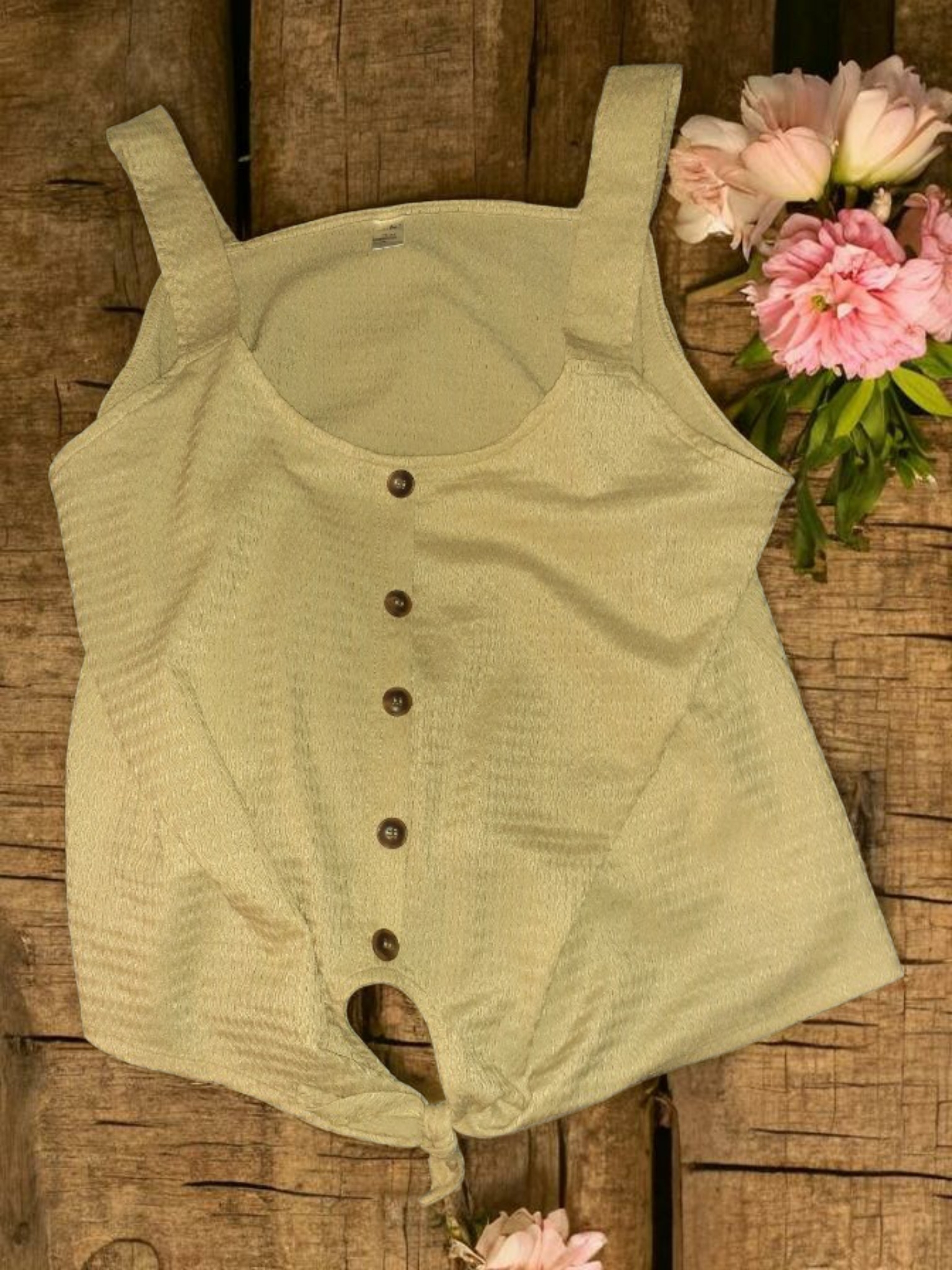 Just Be Button-Front Sleeveless Tank Top 3x